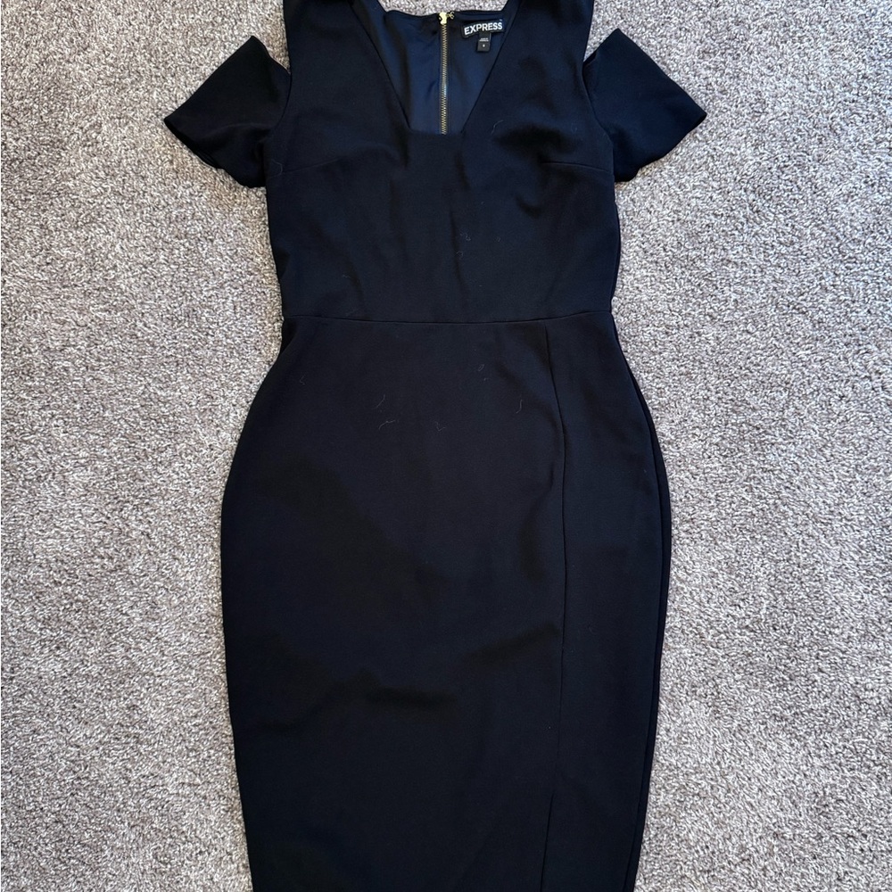 Express Elegant Black Midi Dress